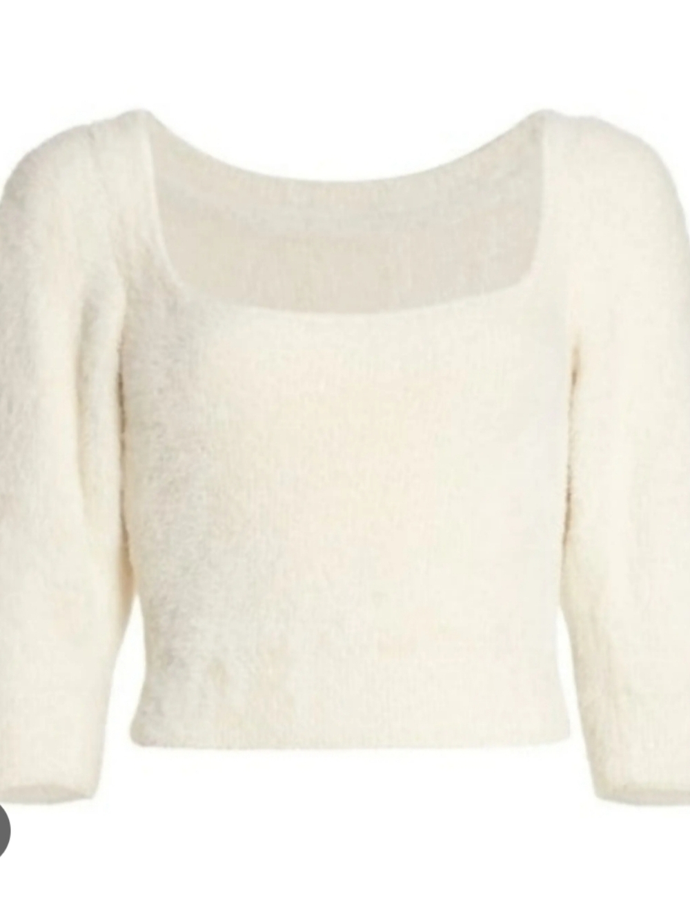 Women's Cream Long Sleeve Square Neck Knit Dress